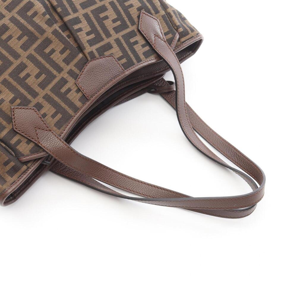 Fendi Zucca Tote Bag Handbag Canvas Leather Women's Brown 8BH268 - Picture 5 of 8